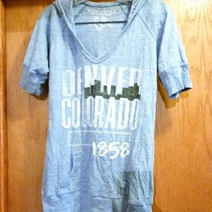 Step Ahead Sportswear Denver Colorado Short Sleeved Hoodie Women's LG Blue